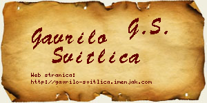 Gavrilo Svitlica vizit kartica